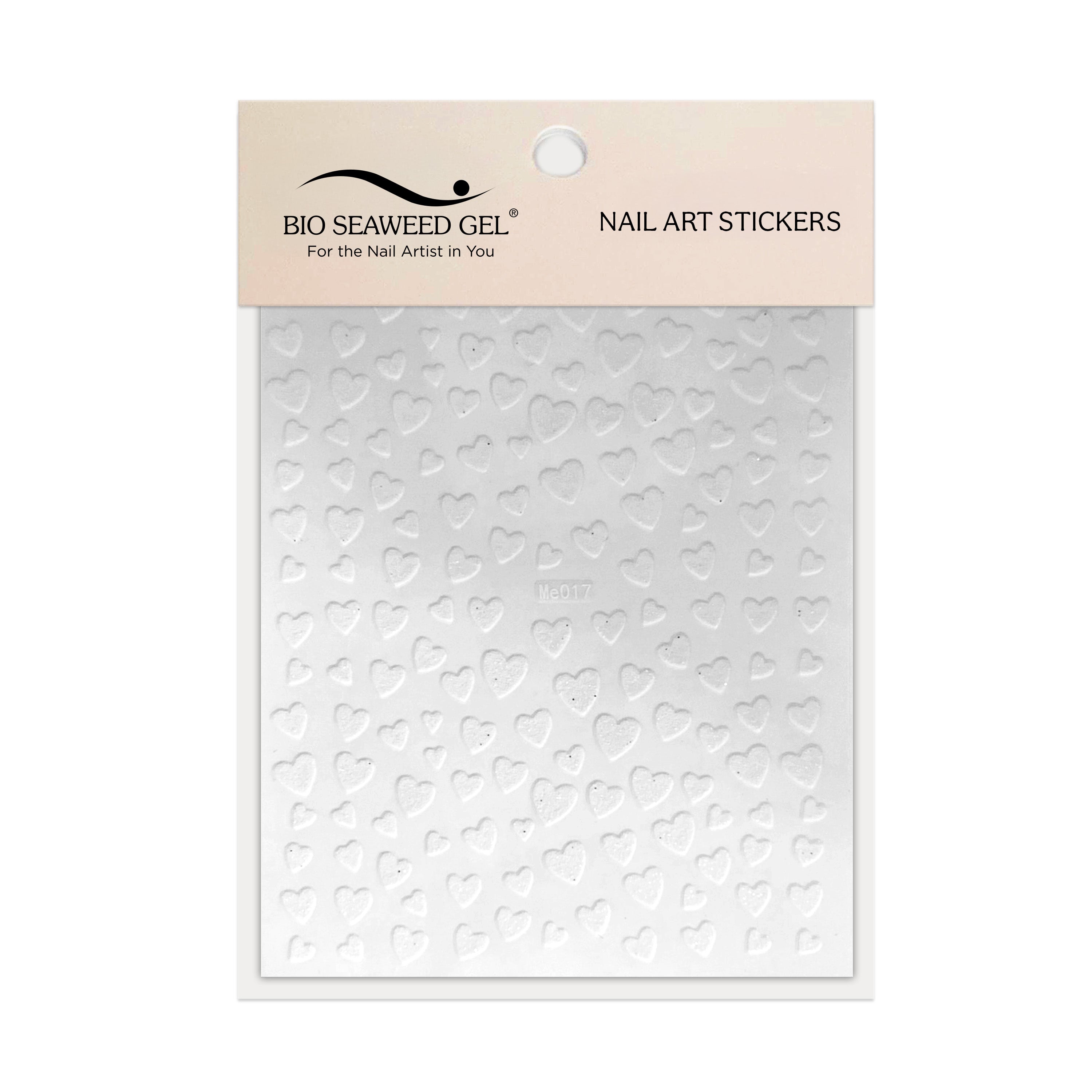 Cute Heart Nail Art Stickers - Bio Seaweed Gel USA