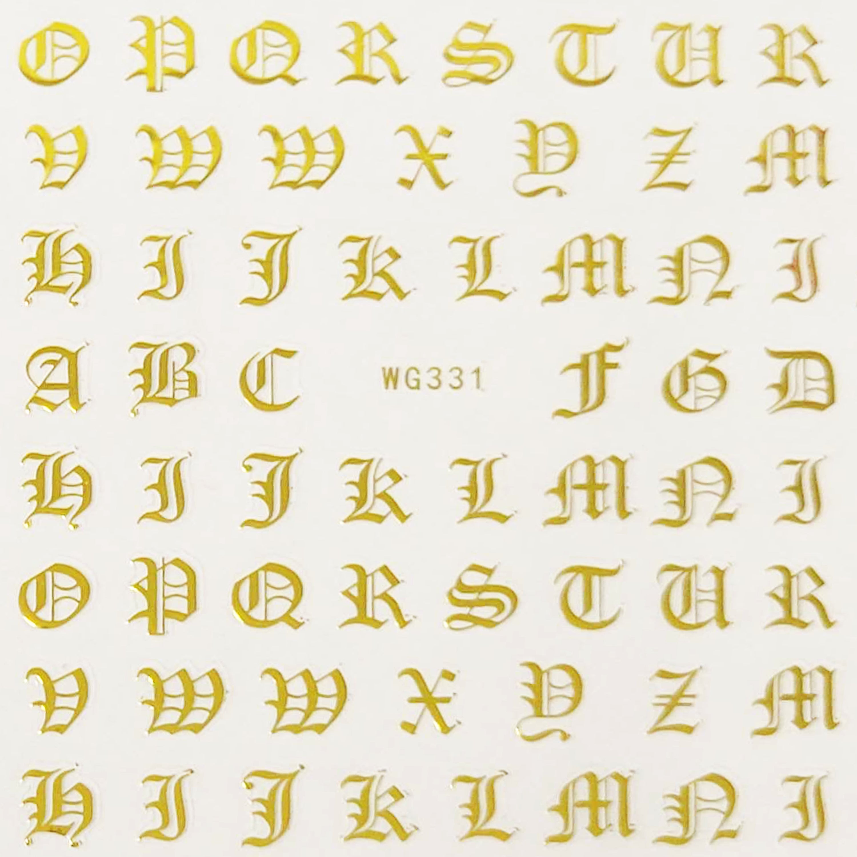 Old English Letters Nail Art Stickers - Bio Seaweed Gel USA