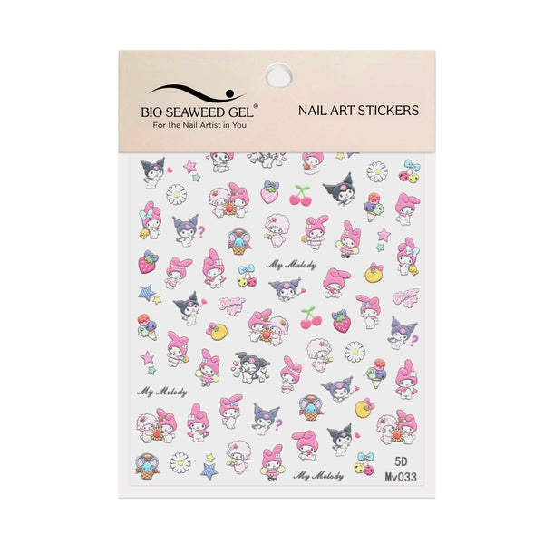 Cute Bunny & Rival Nail Art Stickers - Bio Seaweed Gel USA