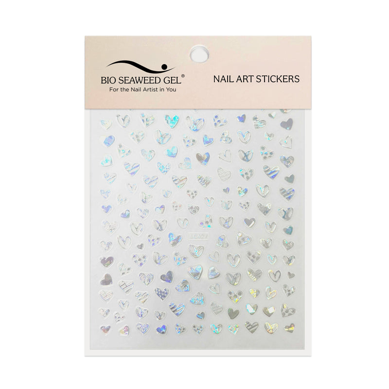 Cute Heart Nail Art Stickers - Bio Seaweed Gel USA