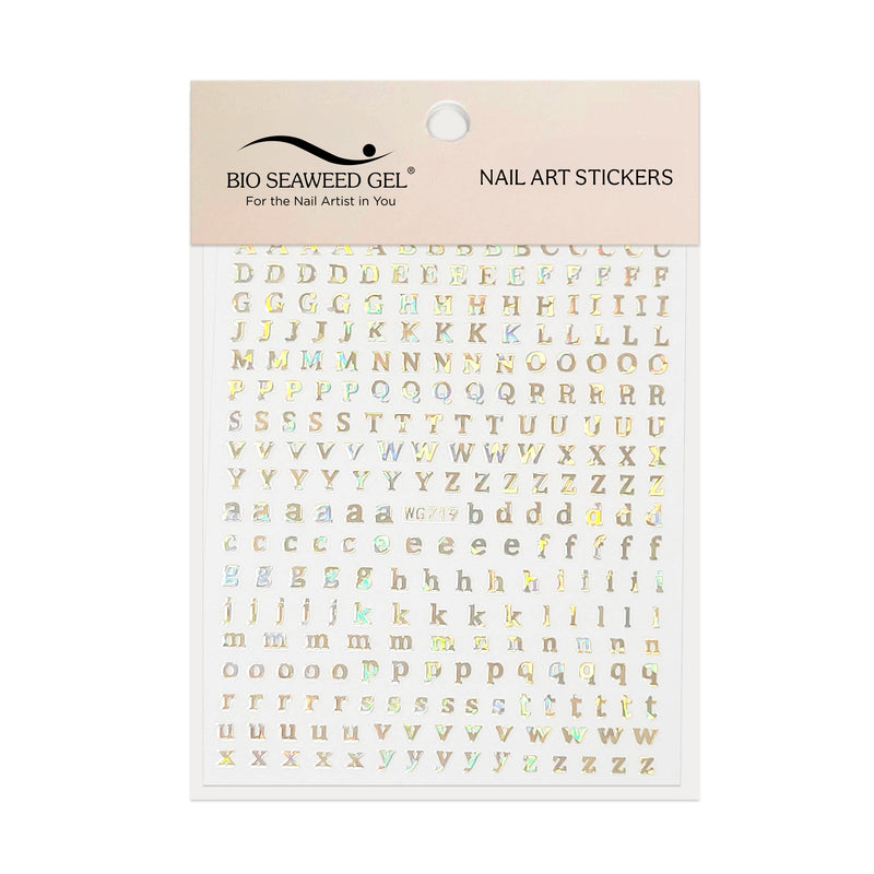 Cute Letters & Numbers Nail Art Stickers - Bio Seaweed Gel USA