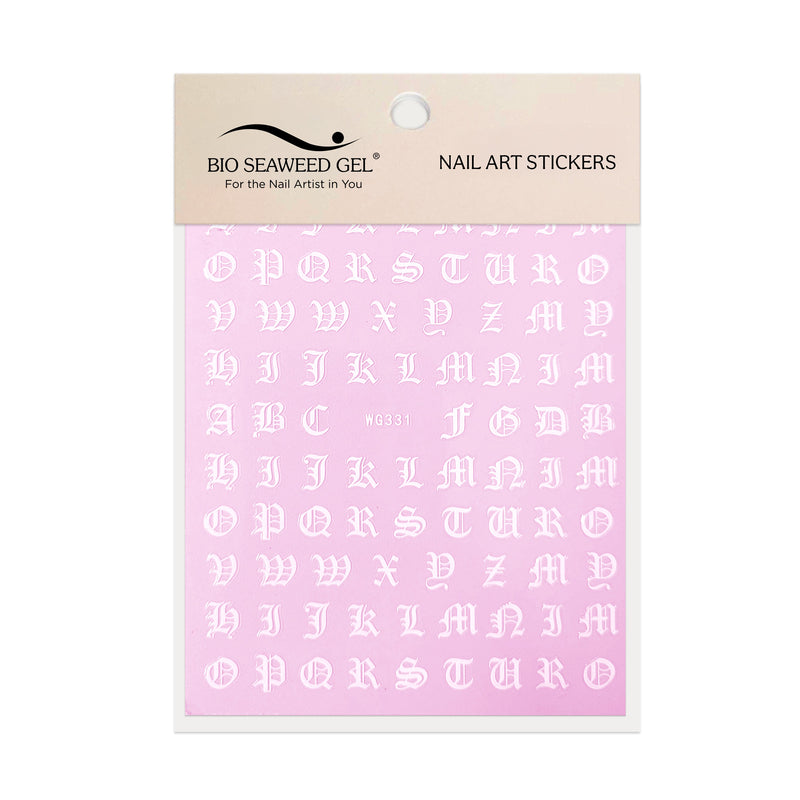 Old English Letters Nail Art Stickers - Bio Seaweed Gel USA