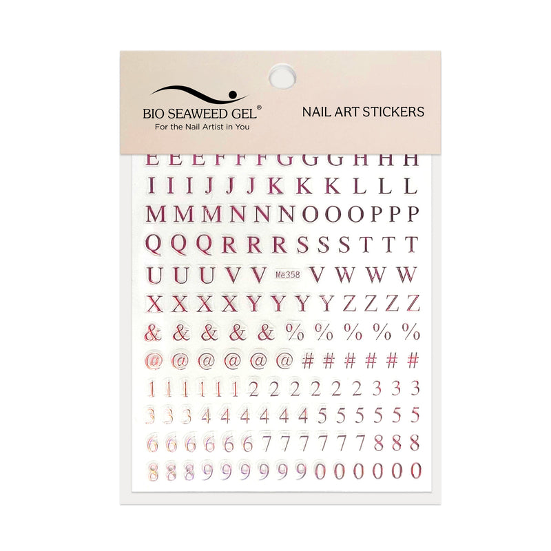 Roman Letters and Numbers Nail Art Stickers - Bio Seaweed Gel USA