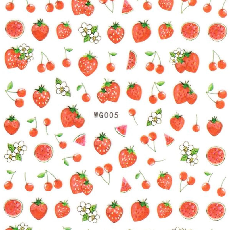 Summer Fruits Nail Art Stickers - Bio Seaweed Gel USA